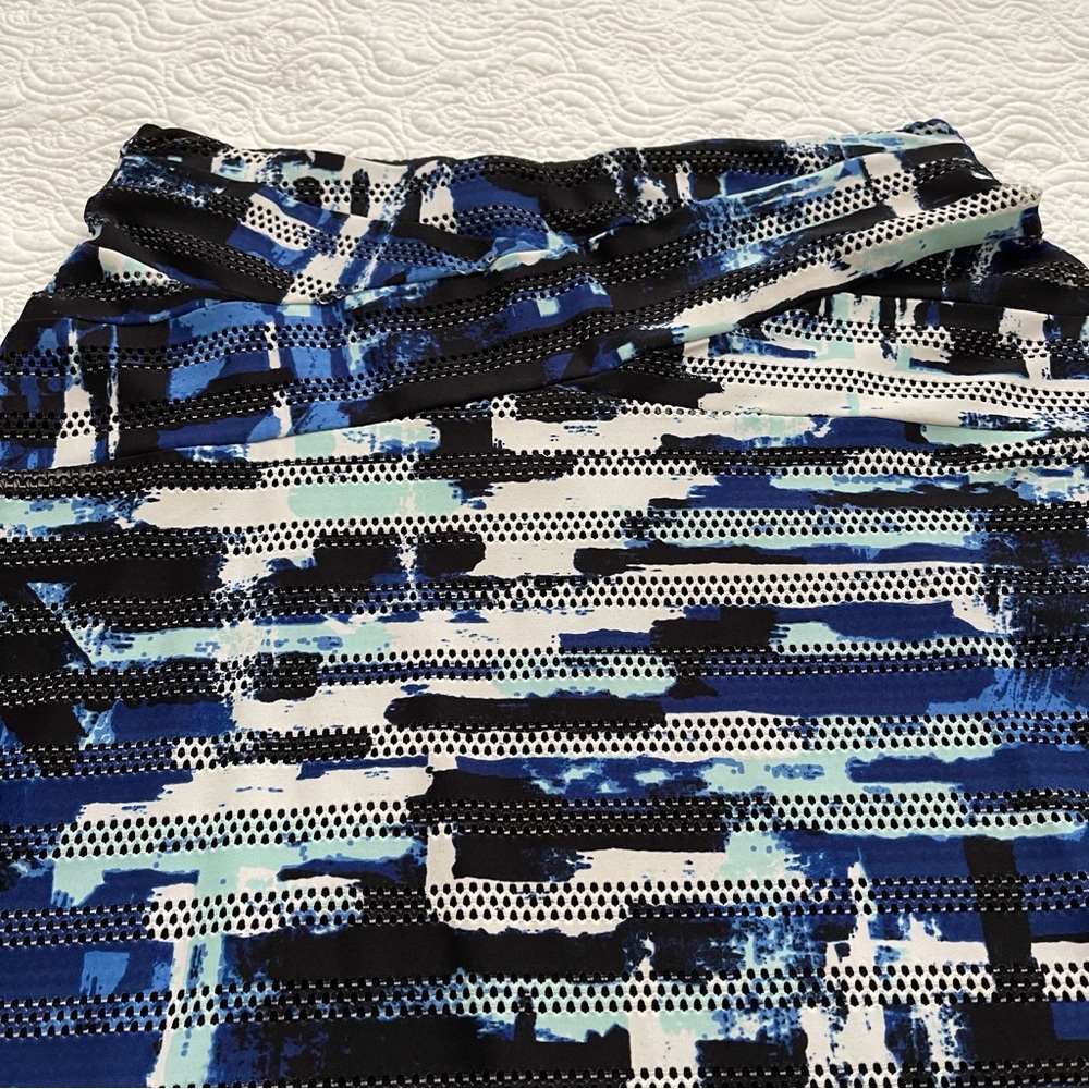 ECI Skirt Women M Blue Pull On Abstract Artsy NWT - Picture 4 of 13